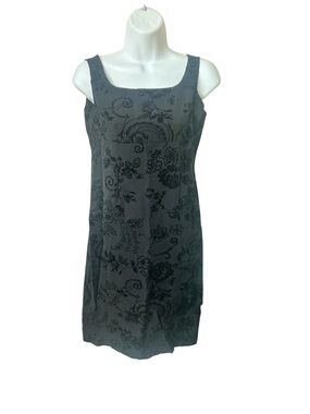 Monkey Wear, Girls size 14Sleeveless V-Neck Black Floral Jacquard Dress